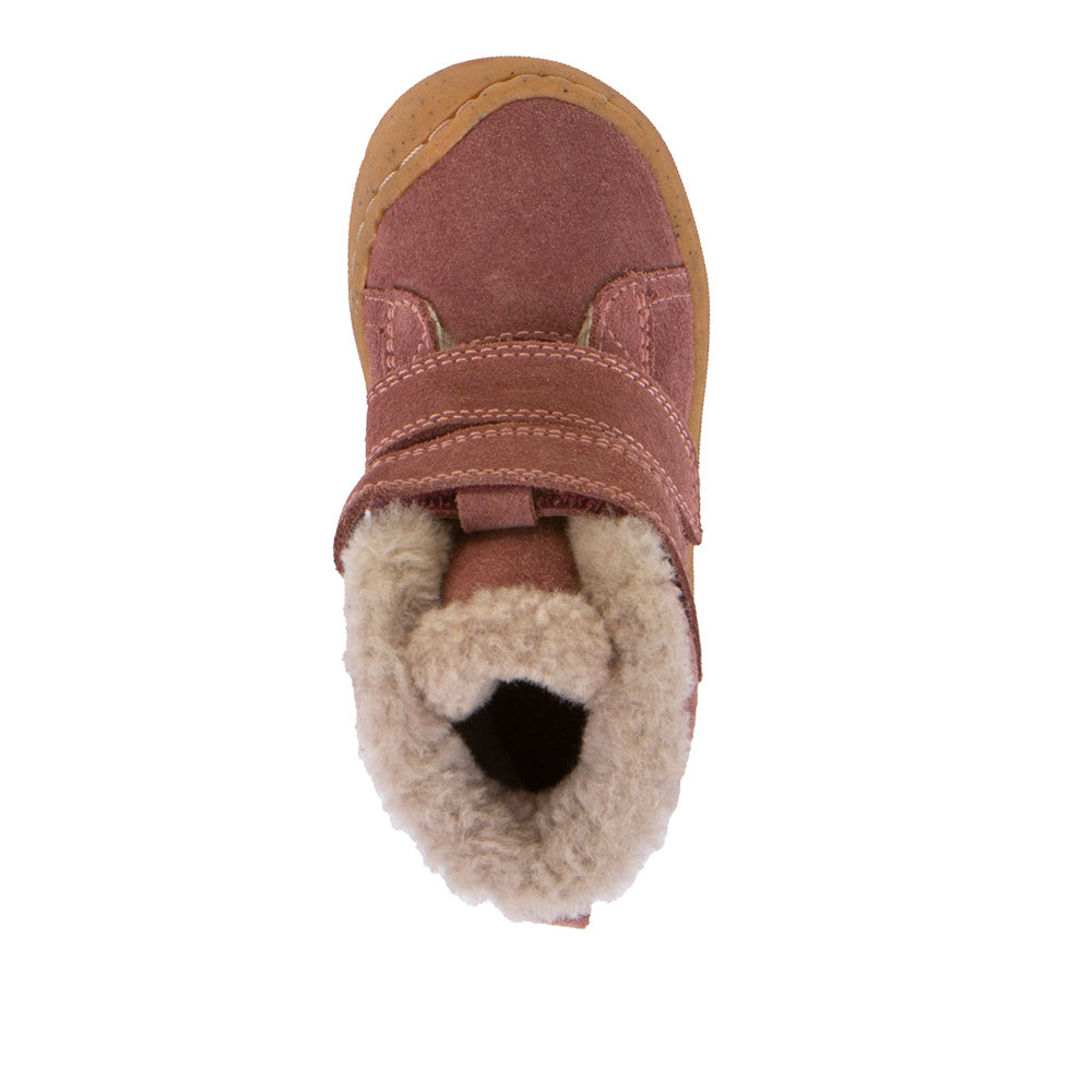 (G2110111- G2110126 - G2110141 ) Children's Water-repellent Ankle Boots - MINI SUEDE VELCRO Pink