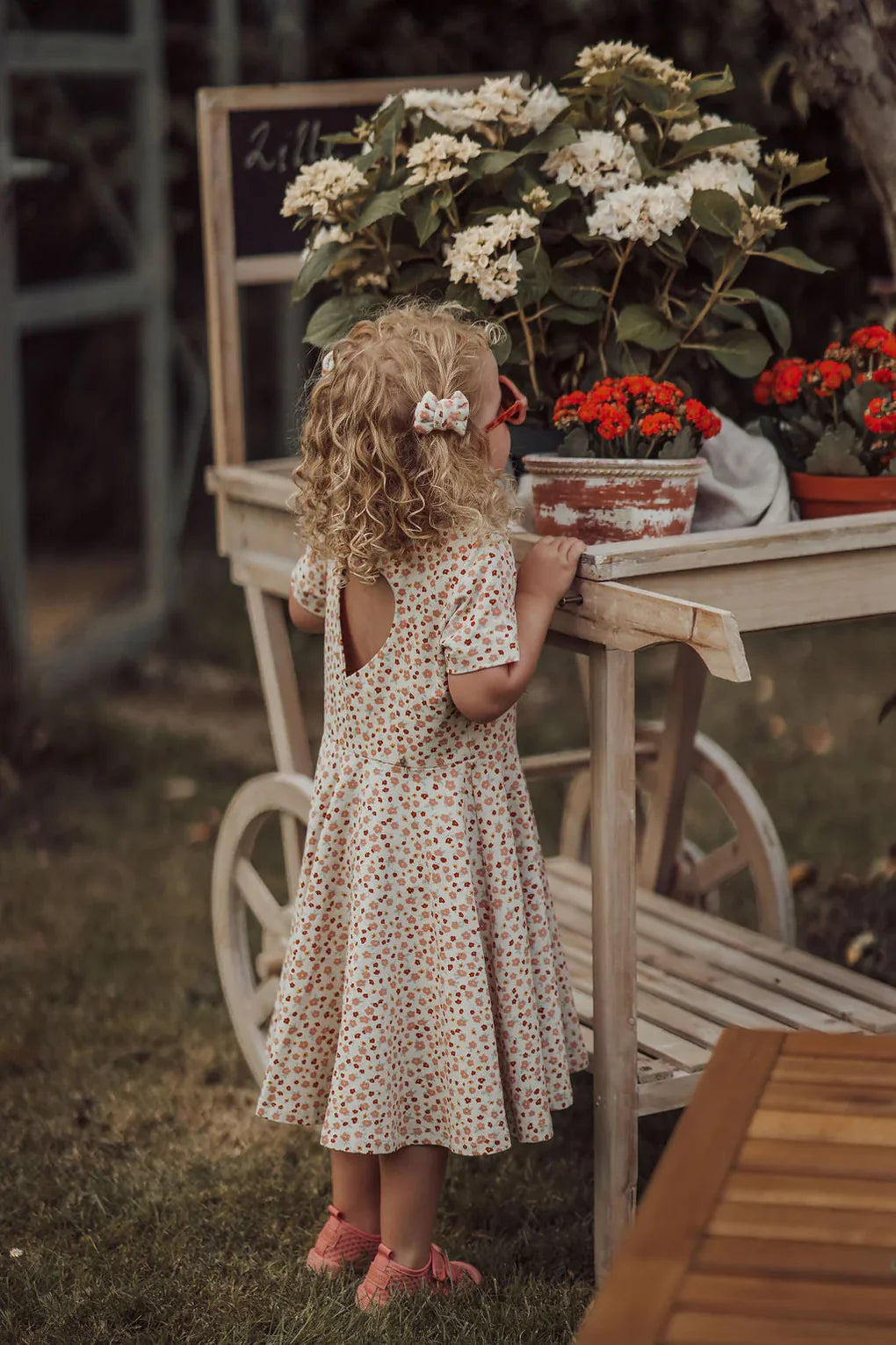 Sweetheart Twirl Dress | Organic Cotton Jersey - Sunset Meadow