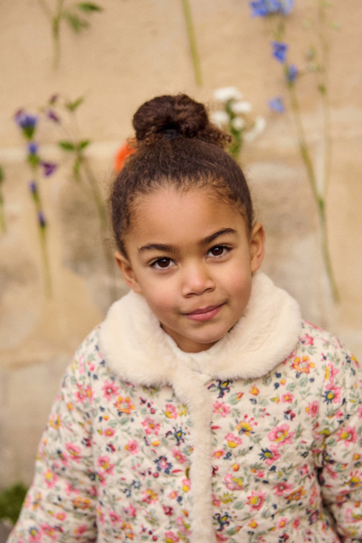 Reversible Coat Dalila - Cream Wild Flowers