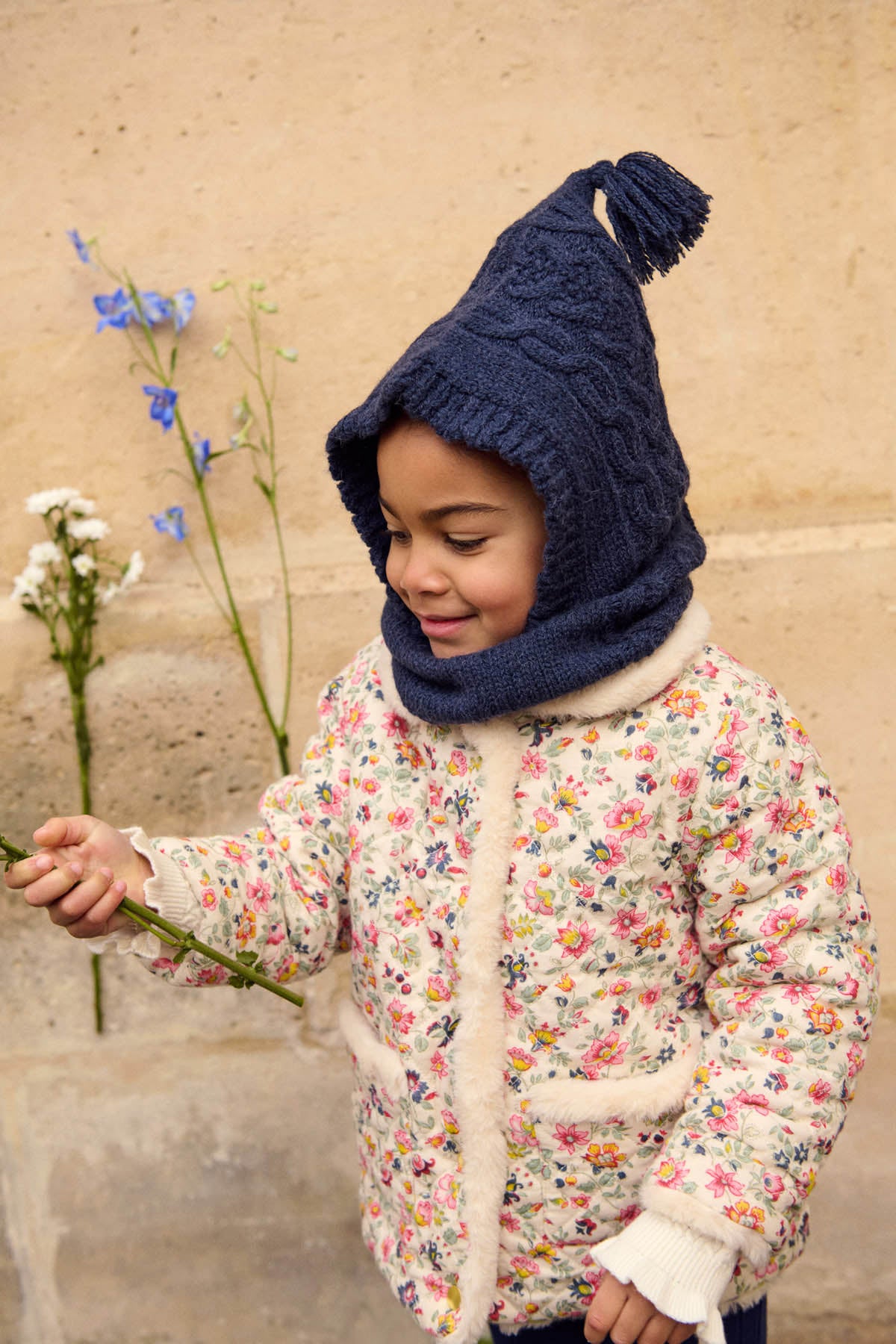 Reversible Coat Dalila - Cream Wild Flowers