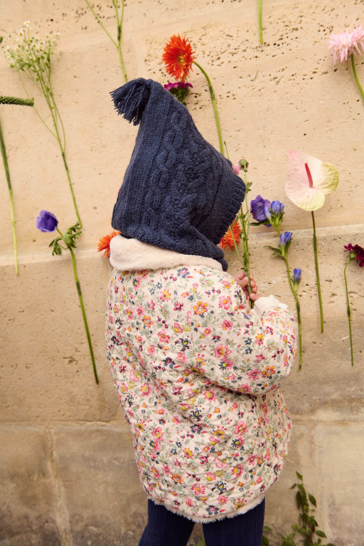 Reversible Coat Dalila - Cream Wild Flowers