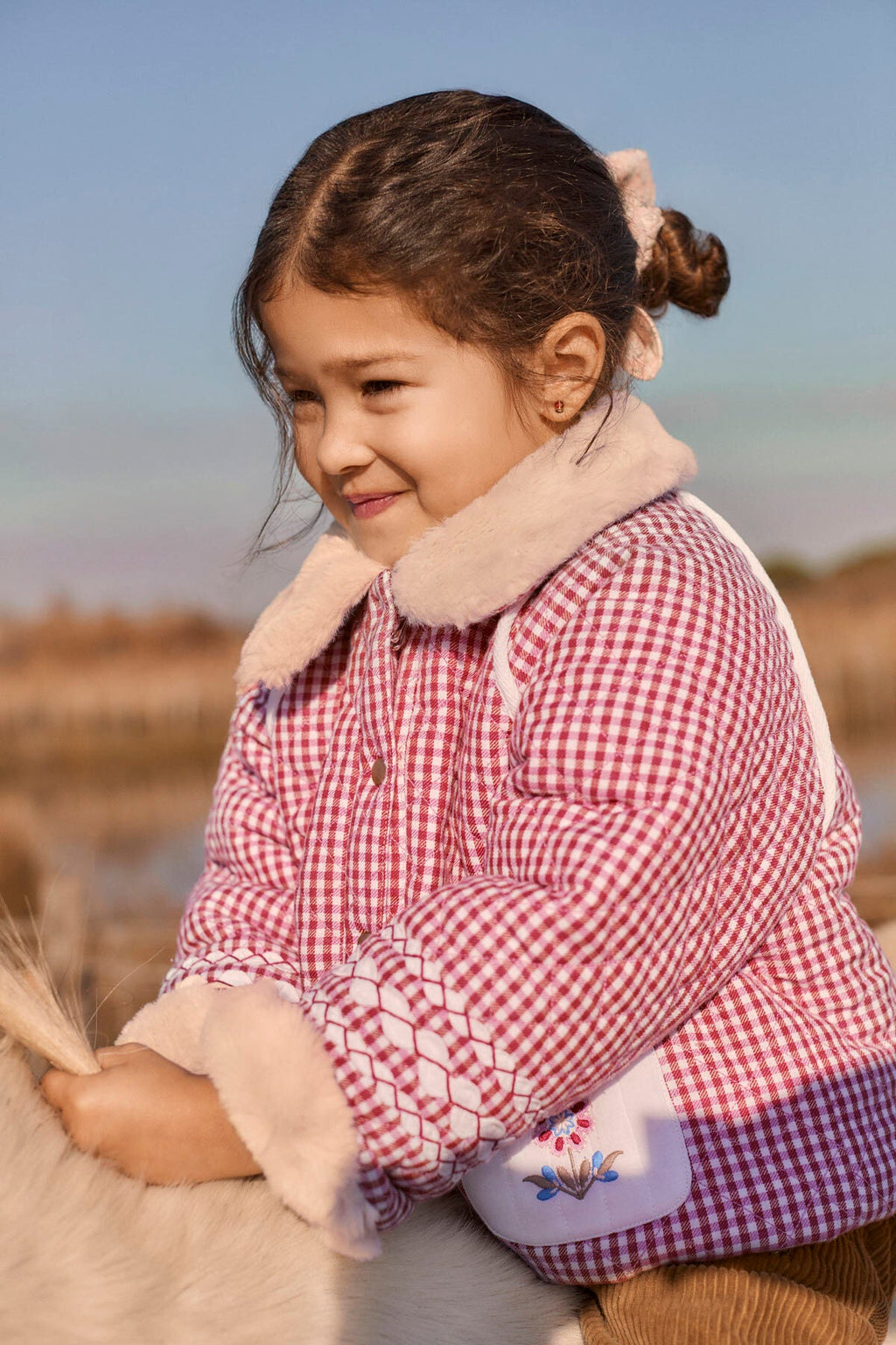 Reversible Coat Jasmina - Raspberry Checks