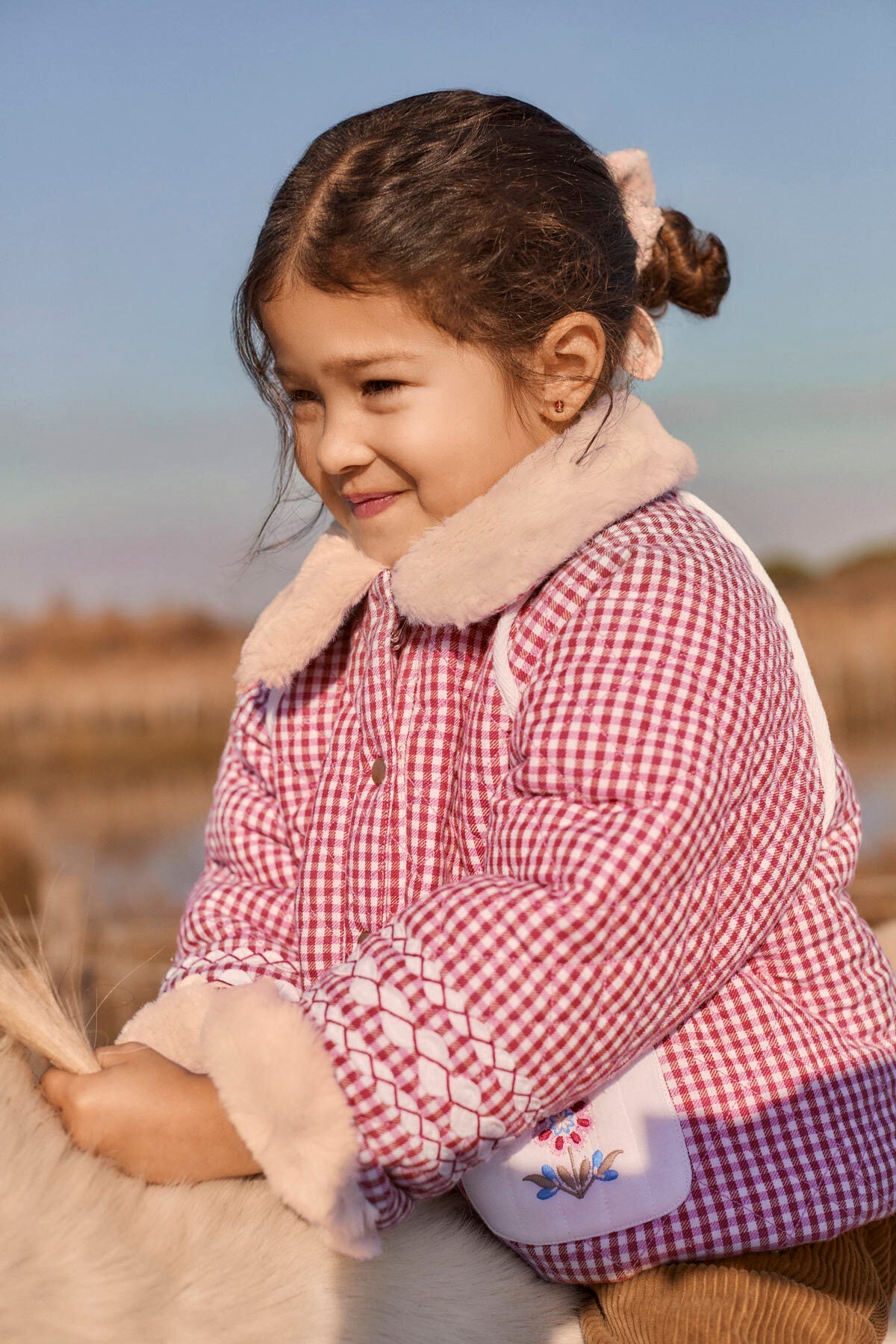 Reversible Coat Jasmina - Raspberry Checks