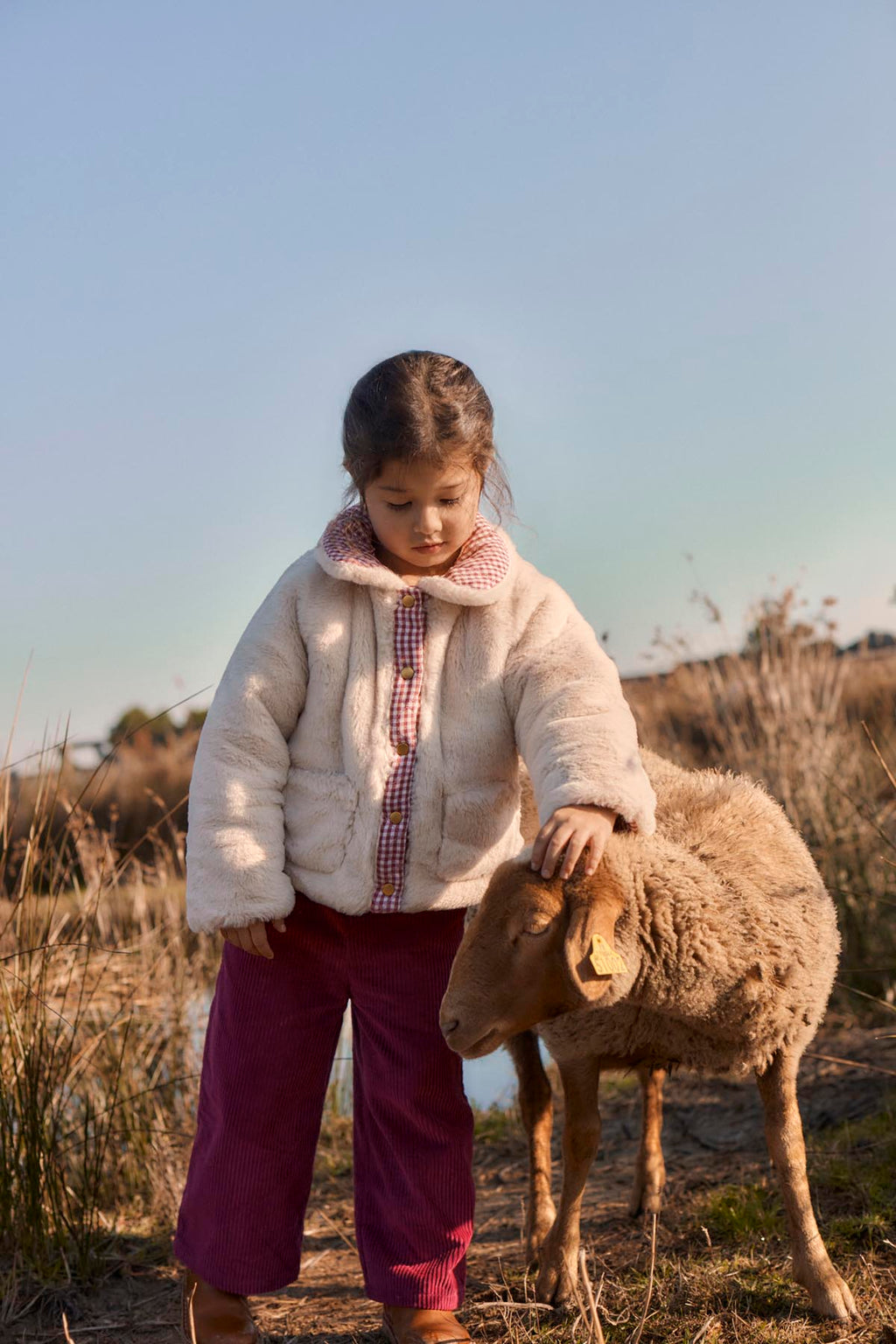 Reversible Coat Jasmina - Raspberry Checks