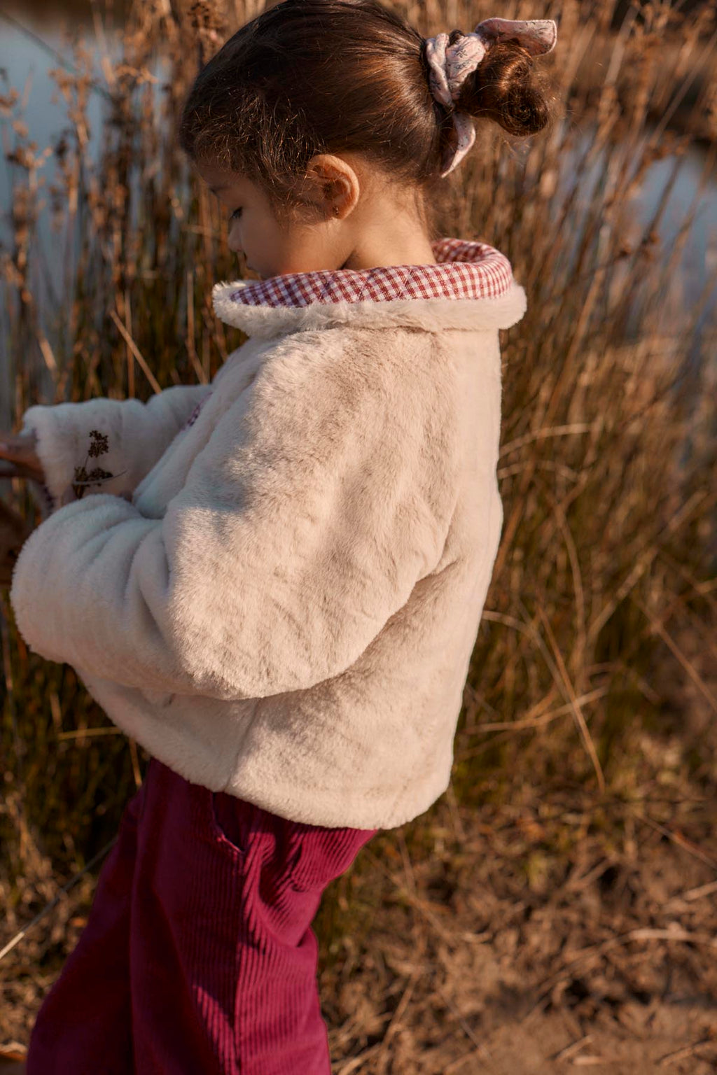 Reversible Coat Jasmina - Raspberry Checks