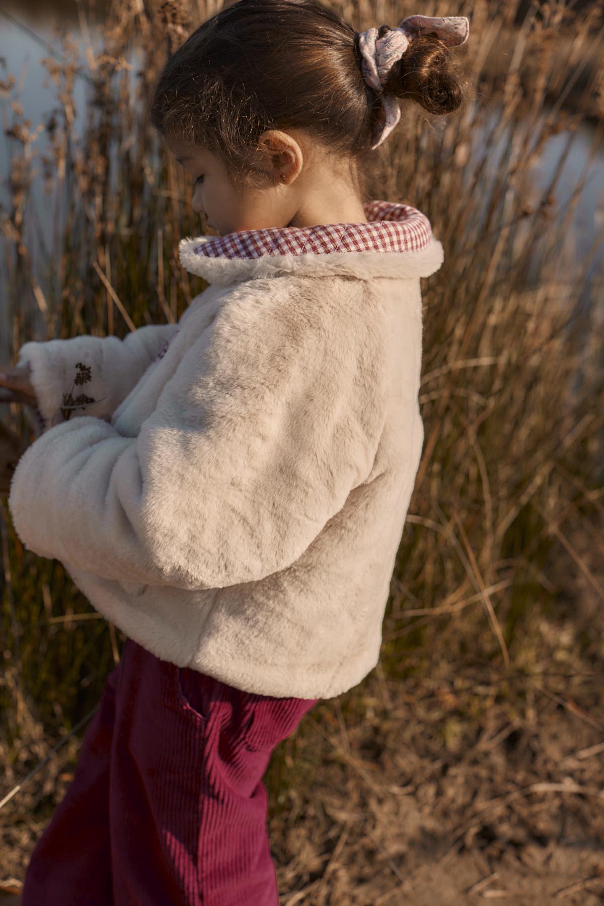 Reversible Coat Jasmina - Raspberry Checks