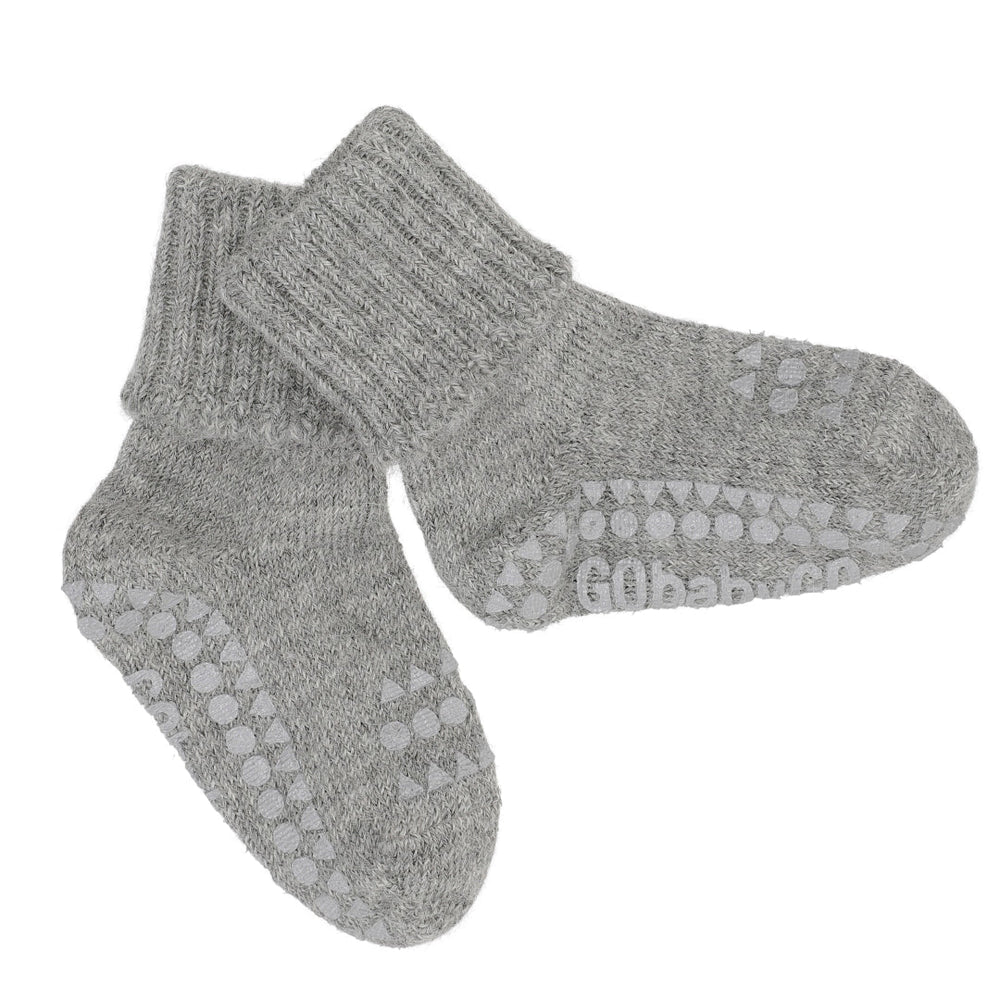 Non-Slip Grip Socks-Alpaca Grey Melange