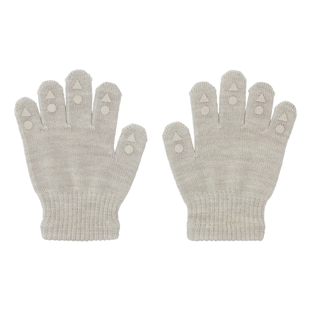 Non-Slip Grip Gloves for Babies and Toddlers Merino wool- Sand