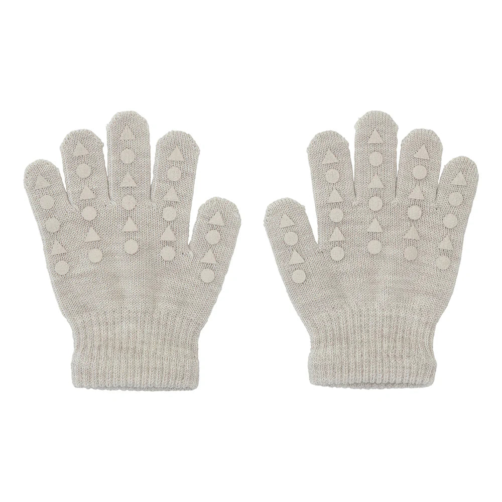 Non-Slip Grip Gloves for Babies and Toddlers Merino wool- Sand