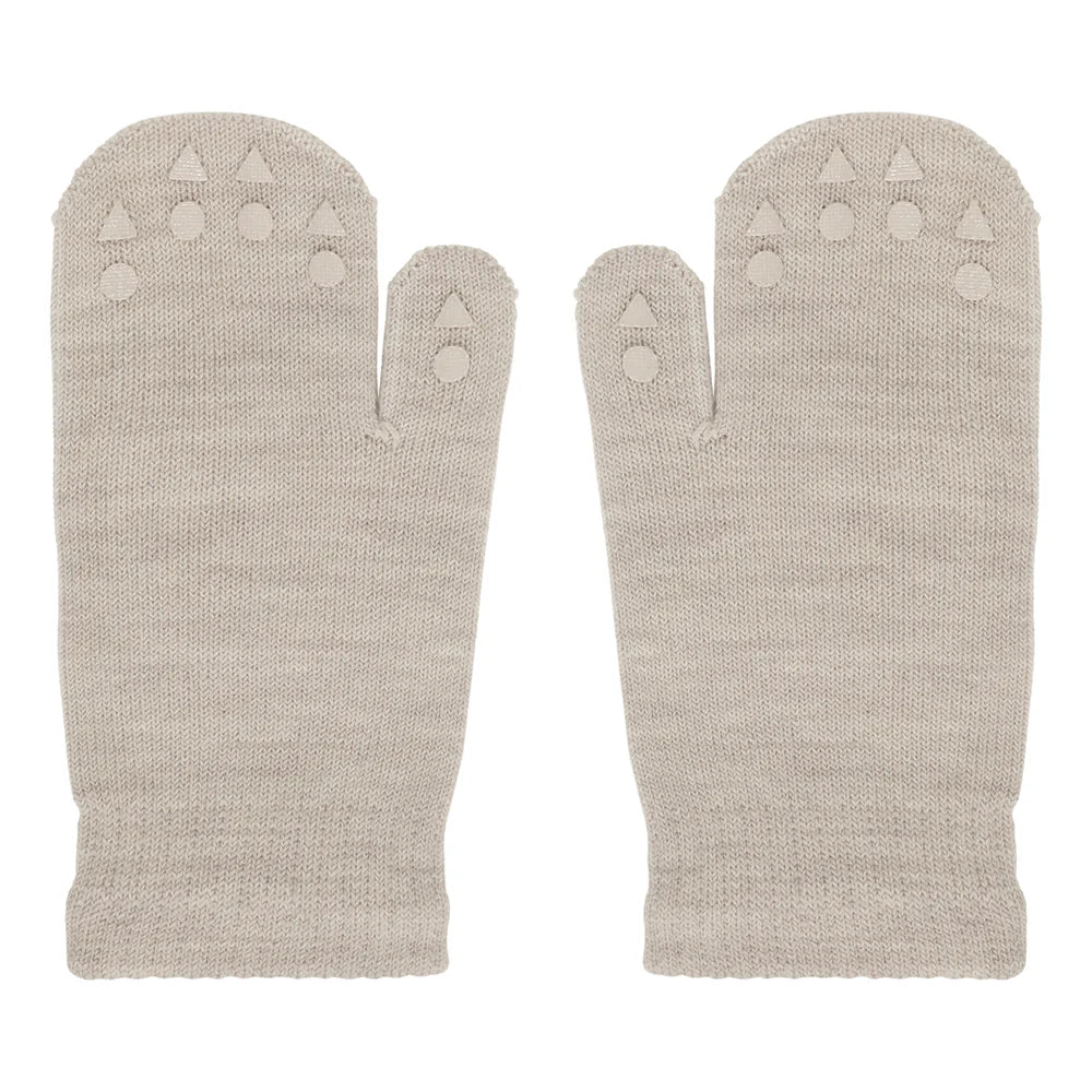 Mittens with non-slip grip for babies and toddlers-Merino Wool Sand