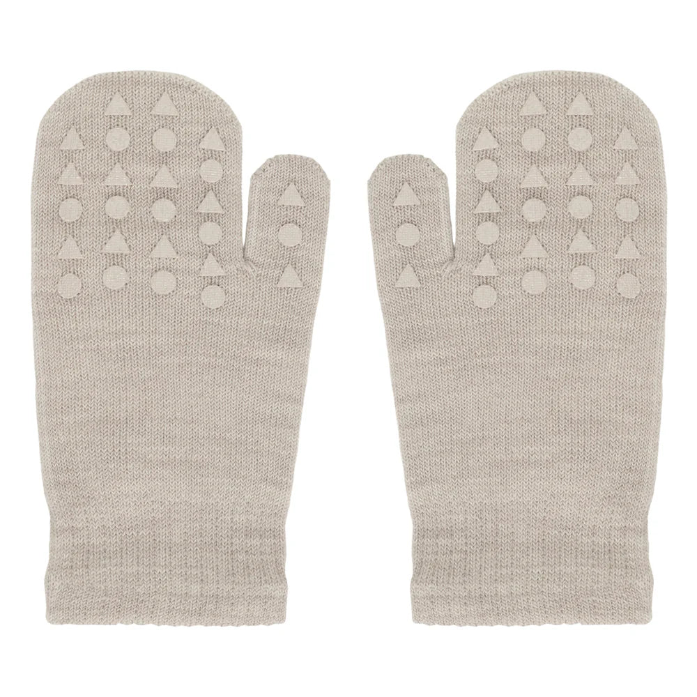 Mittens with non-slip grip for babies and toddlers-Merino Wool Sand