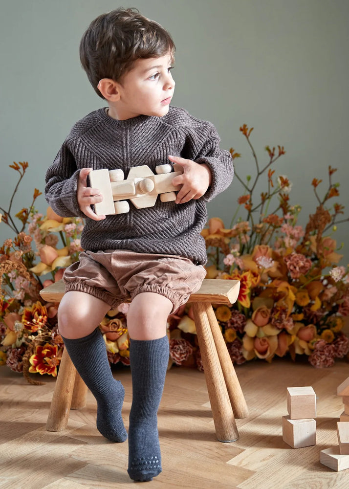 Non-slip grip socks bamboo - Dark Grey Melange - MintMouse (Unicorner Concept Store)