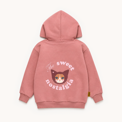 (0130_F26040) Hoodie with Back Print – Deep Rose — official HEBE image 2