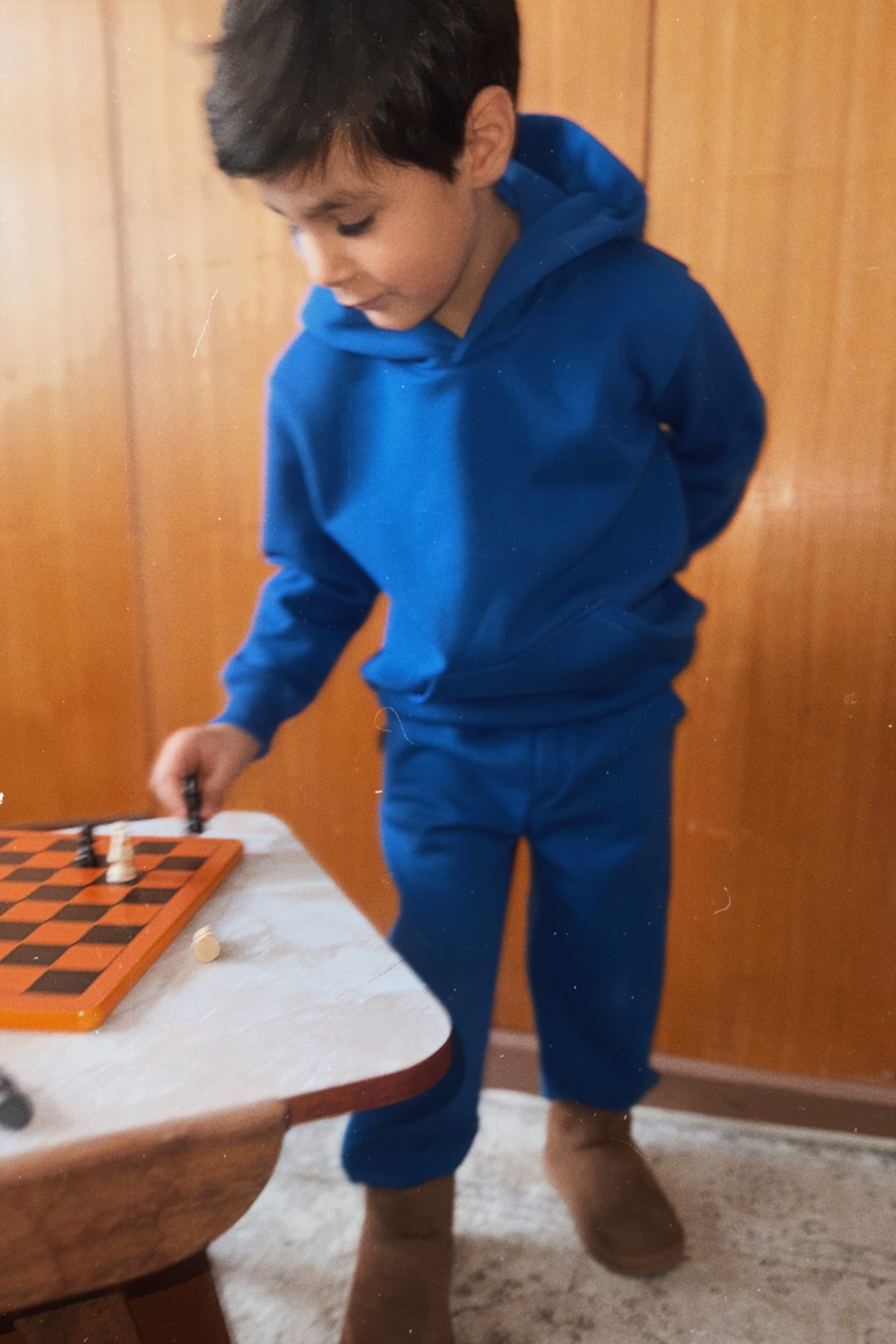 (0130_F26143) Hoodie with Back Print – Royal Blue — official HEBE image 3