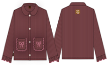 HEBE 0399_F26007 burgundy jacket — supplier illustration, front and back
