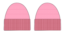 (4444_F26034) Merino Wool Beanie – Pink — supplier illustration, front and back