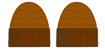 (4444_F26106) Merino Wool Beanie – Brown — supplier illustration, front and back