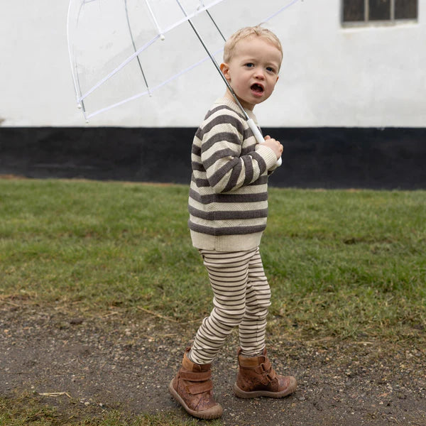 Legging Modal Striped, PP302 - Chocolate Brown / Dark Offwhite - MintMouse (Unicorner Concept Store)