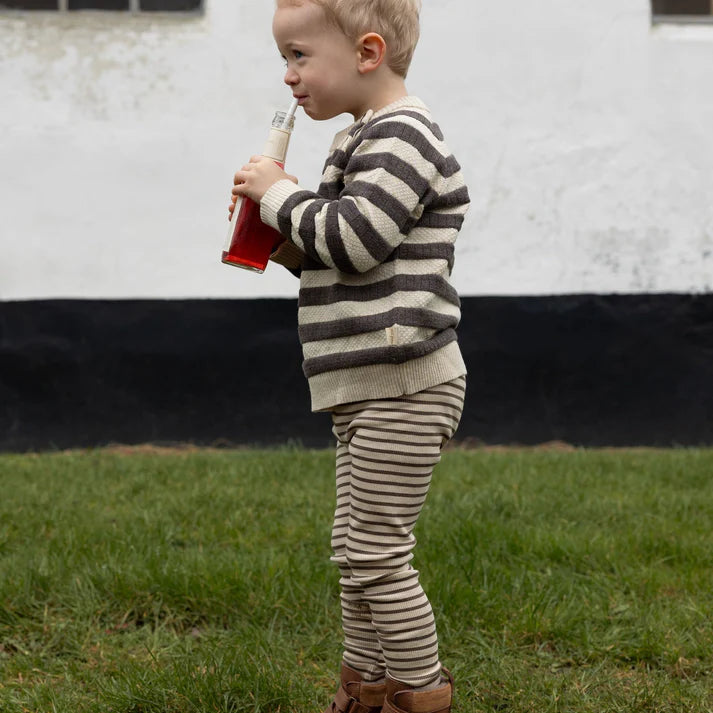 Legging Modal Striped, PP302 - Chocolate Brown / Dark Offwhite - MintMouse (Unicorner Concept Store)