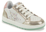 Leather sneaker - Hermine - White/gold/mint
