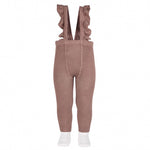 FLOUNCED SUSPENDER COTTON LEGGINGS Praline 314