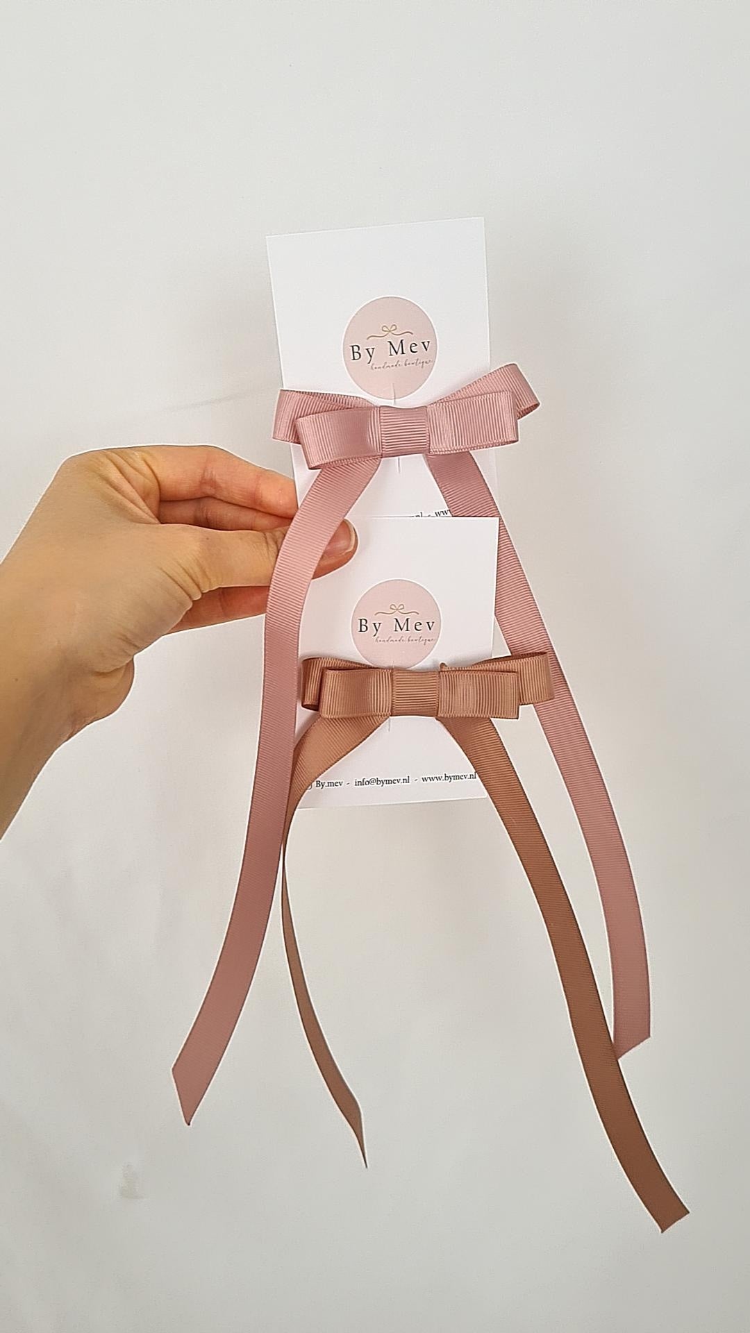 Satin Long Tail Bow - Old Pink - MintMouse (Unicorner Concept Store)
