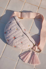 Waist Bag Body - Pink Bouquet Stripes