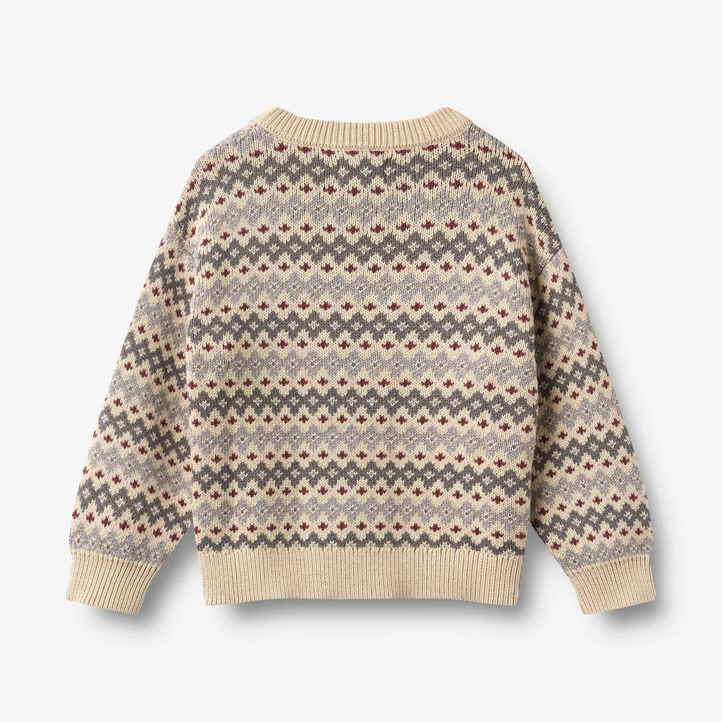 (2531-560-GOTS) Jacquard Pullover Harlow - Flint
