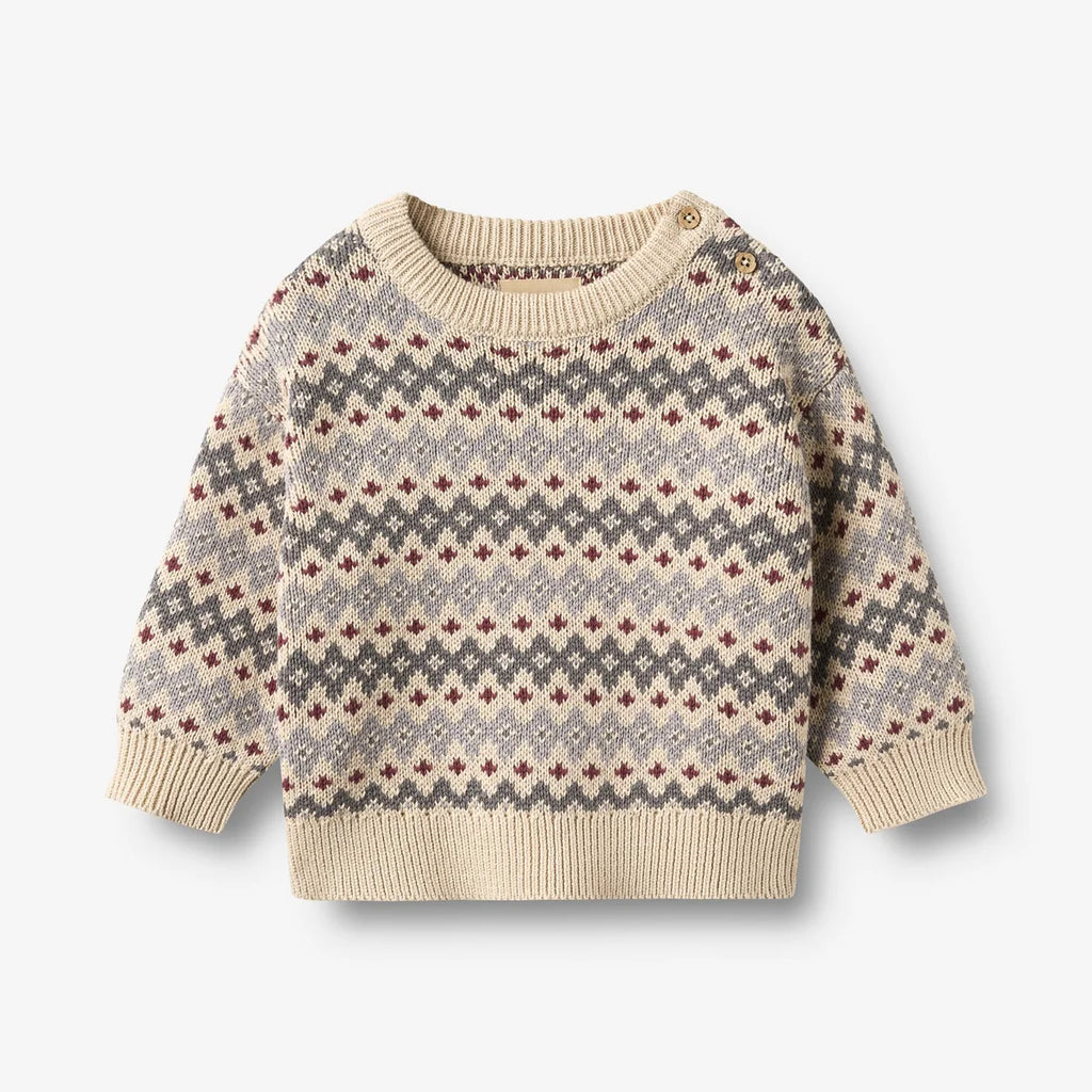 (6531-560-GOTS) Jacquard Pullover Harlow - Flint