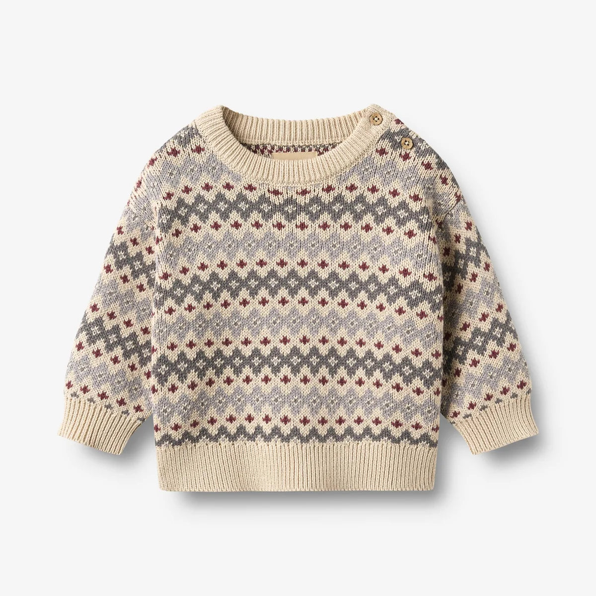 (6531-560-GOTS) Jacquard Pullover Harlow - Flint