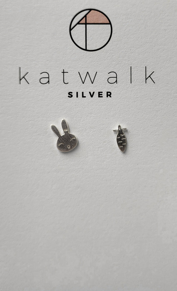 Earrings Bunny Carrot Silver