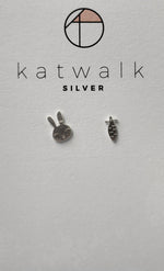 Earrings Bunny Carrot Silver
