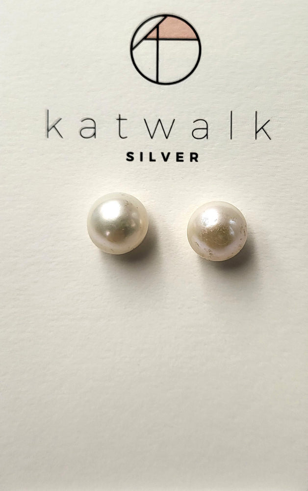 Earrings Round pearl Silver 1 pearl