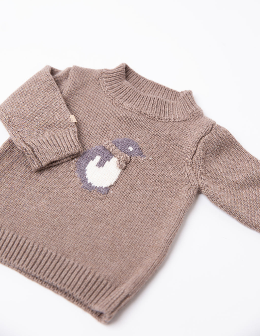 (1276-443) Knitted sweater - Light chocolate penguin - MintMouse (Unicorner Concept Store)