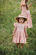 Linen Dress with Embroidery flowers - Pink - MintMouse (Unicorner Concept Store)