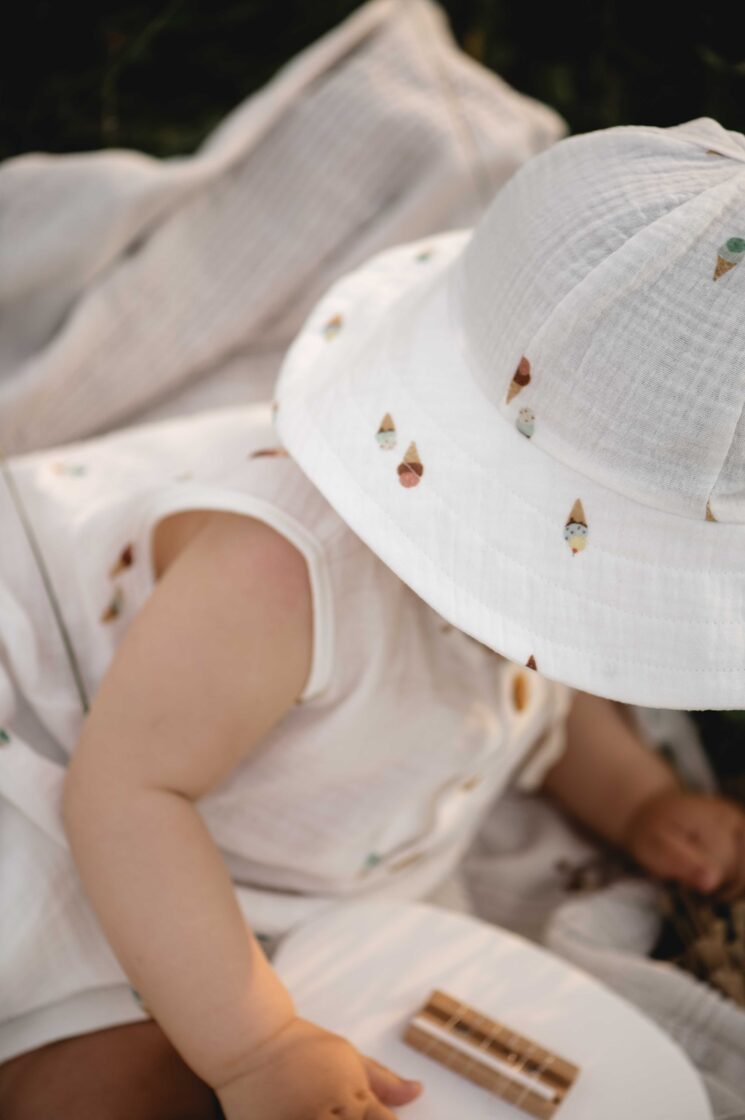Muslin Sun Hat - Ice cream - MintMouse (Unicorner Concept Store)