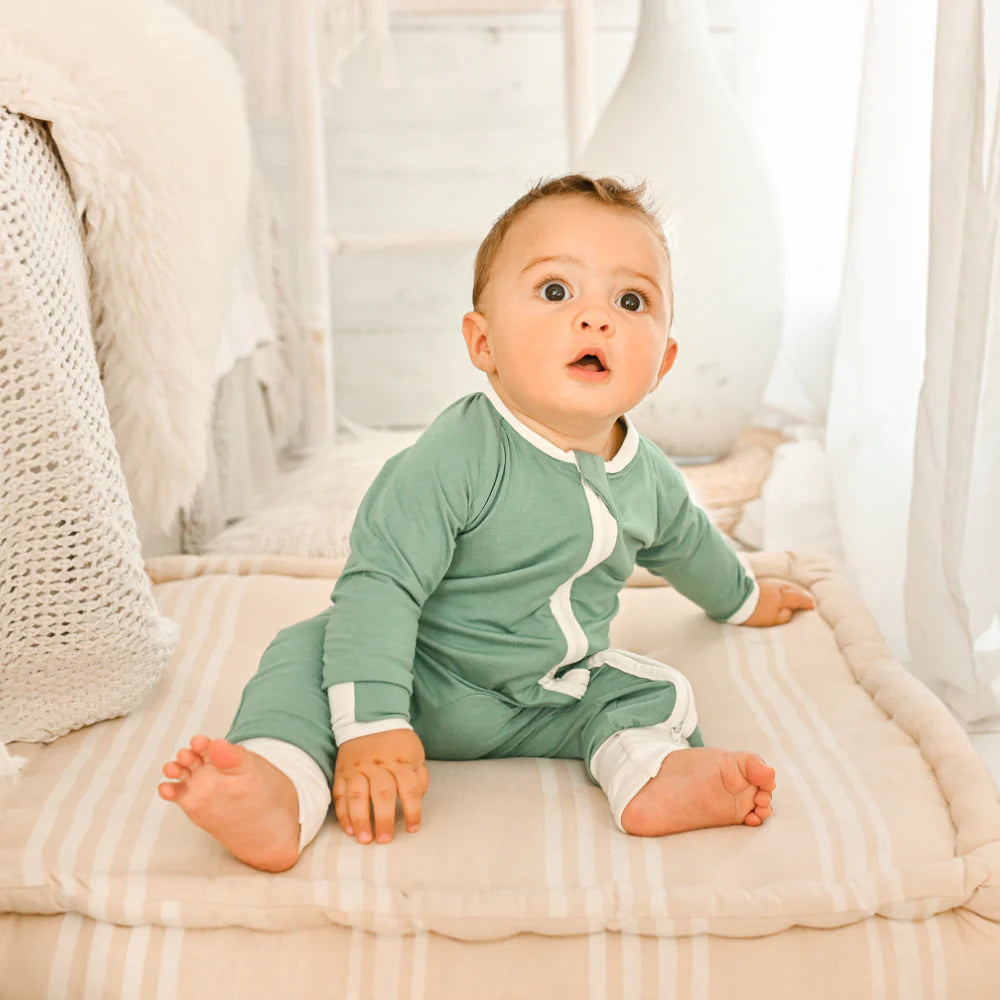 Dark Mint Bamboo Zippy Romper