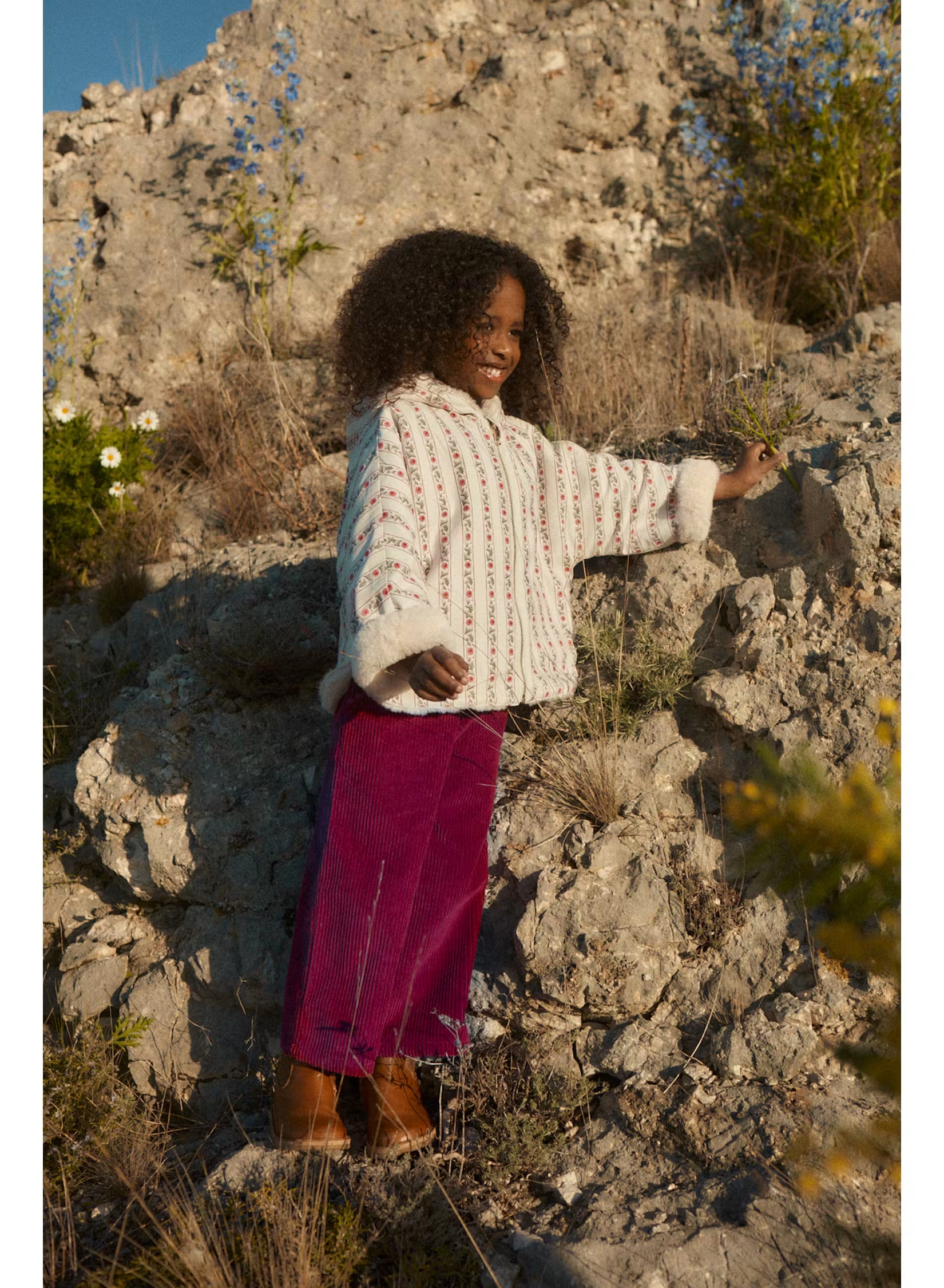 Pants Flor  Corduroy - Beetroot