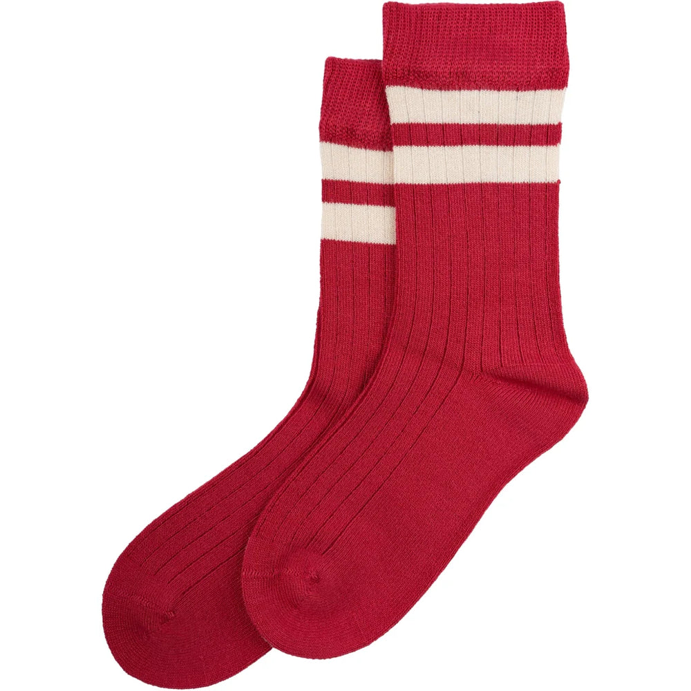MP13 Ankle Bamboo Socks Sport - Chili Pepper / Off Whitte