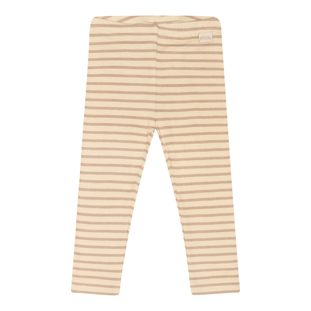 Legging Modal Striped - Light Sand / Dark Off White