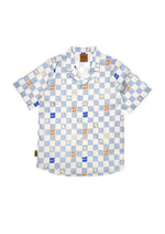 Shirt with Blue Checkers Allover Print