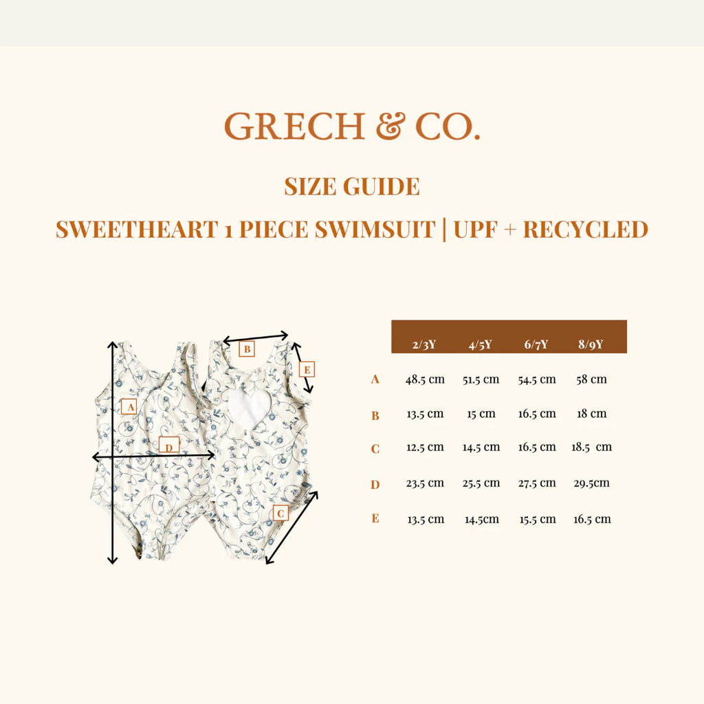 Sweetheart 1 Piece Swimsuit | UPF + Recycled - Sunset Meadow - MintMouse (Unicorner Concept Store)