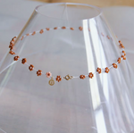Daisy flower necklace - rust/pink