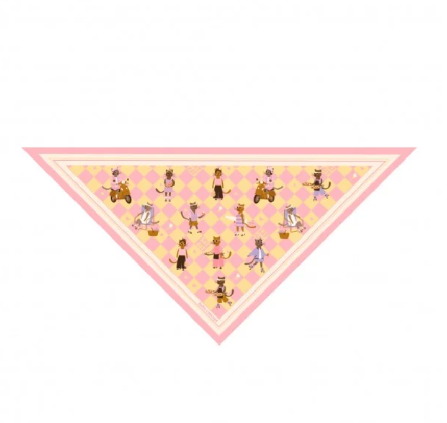 Scarf with Pink and Yellow Checkers Print