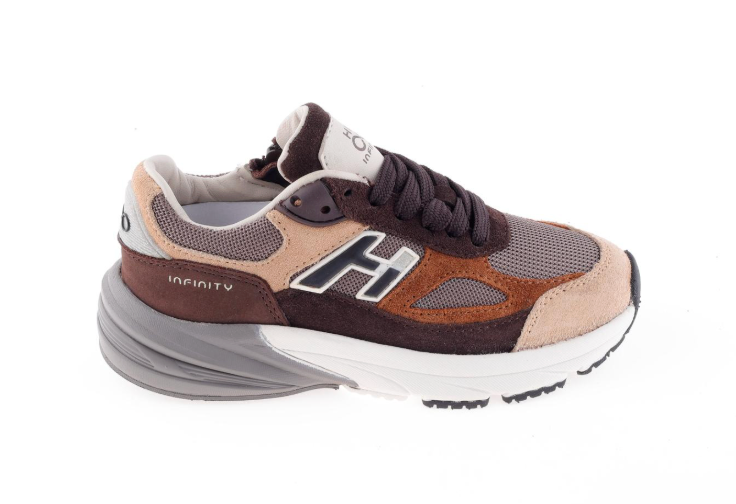 (H1667-264) Hip Shoe Lace up sneaker Midi Brown Combi