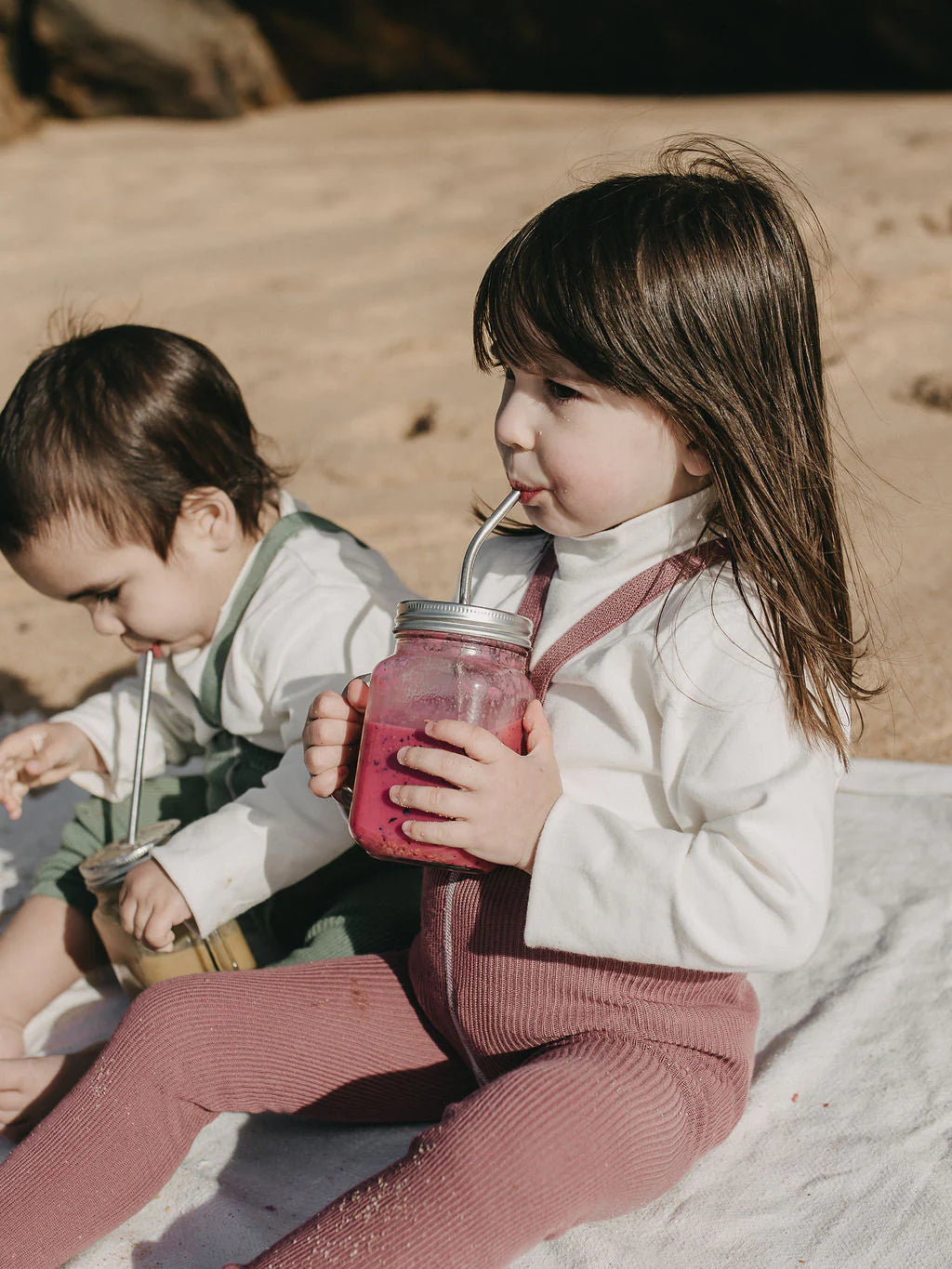 Retro Ribbed Footless tights Acai smoothie