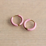 Stainless steel colored creole 16mm – pink/gold