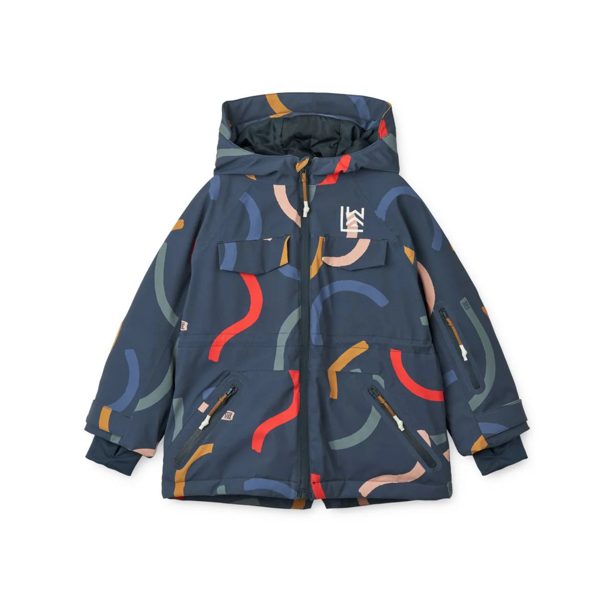 (LW17764) Kalle Snow Jacket - Graphic swirls / Classic navy - MintMouse (Unicorner Concept Store)