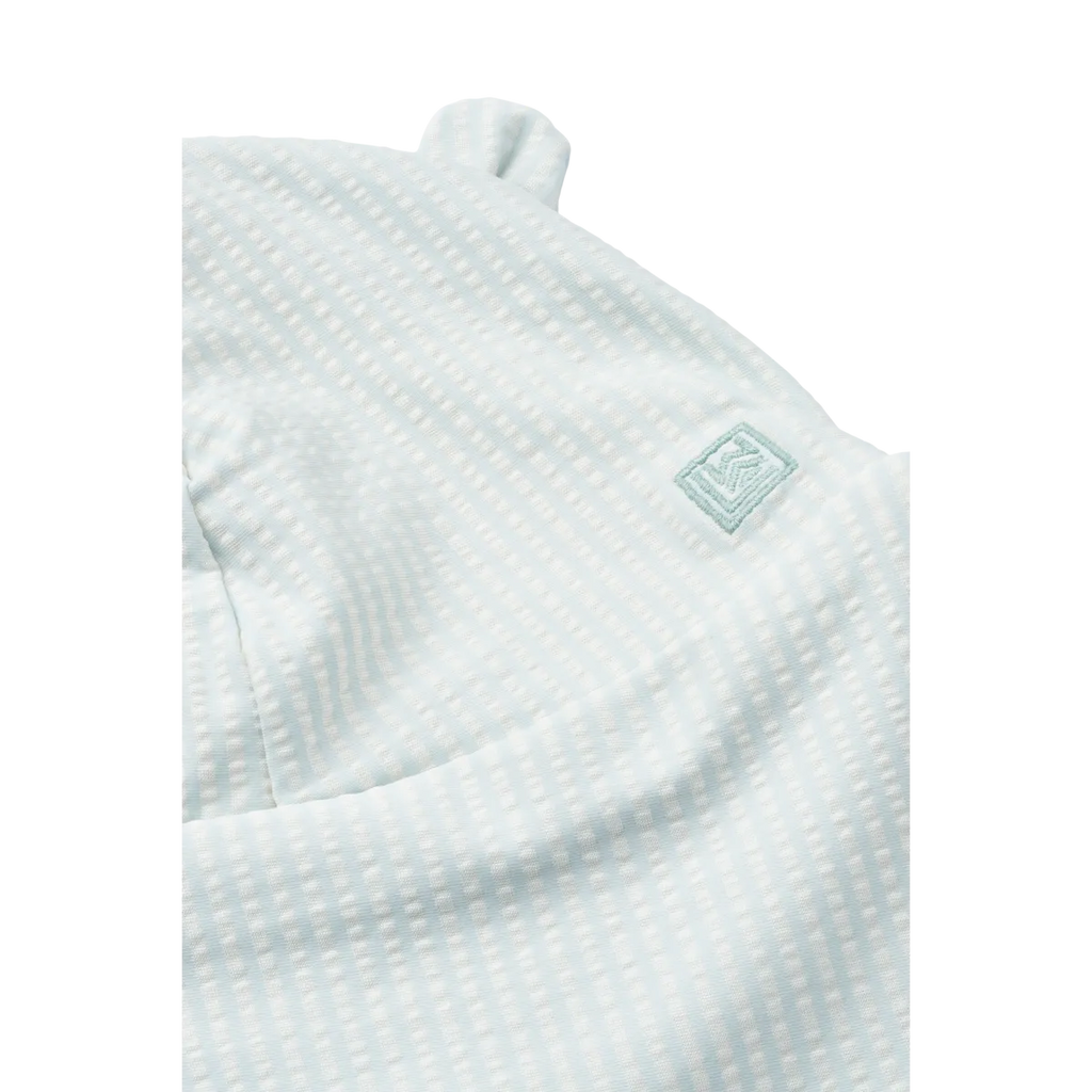 (LW17681) Senia Seersucker Sun Hat With Ears Stripe Pure Sky - MintMouse (Unicorner Concept Store)