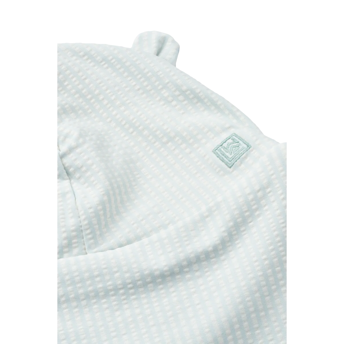 (LW17681) Senia Seersucker Sun Hat With Ears Stripe Pure Sky - MintMouse (Unicorner Concept Store)